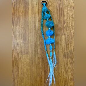 Handmade blue ombré festival hair braid tie